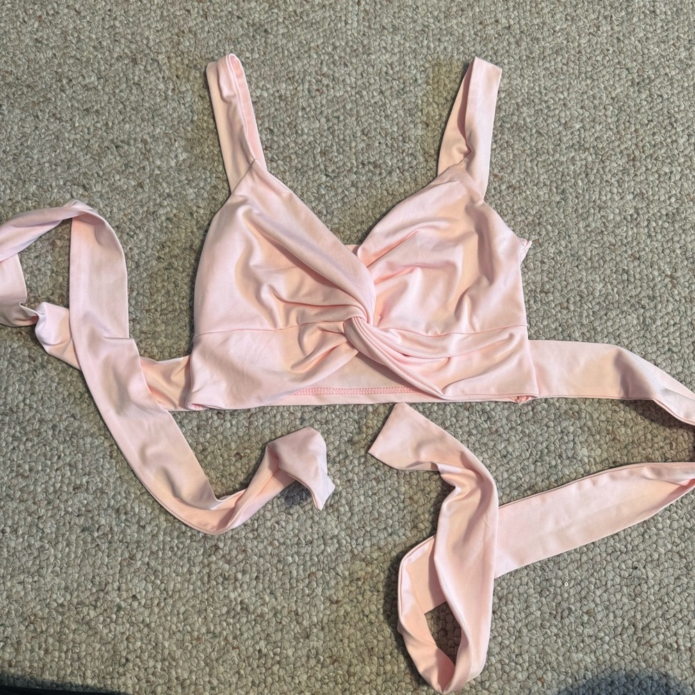 Pink Twist Front Crop Top